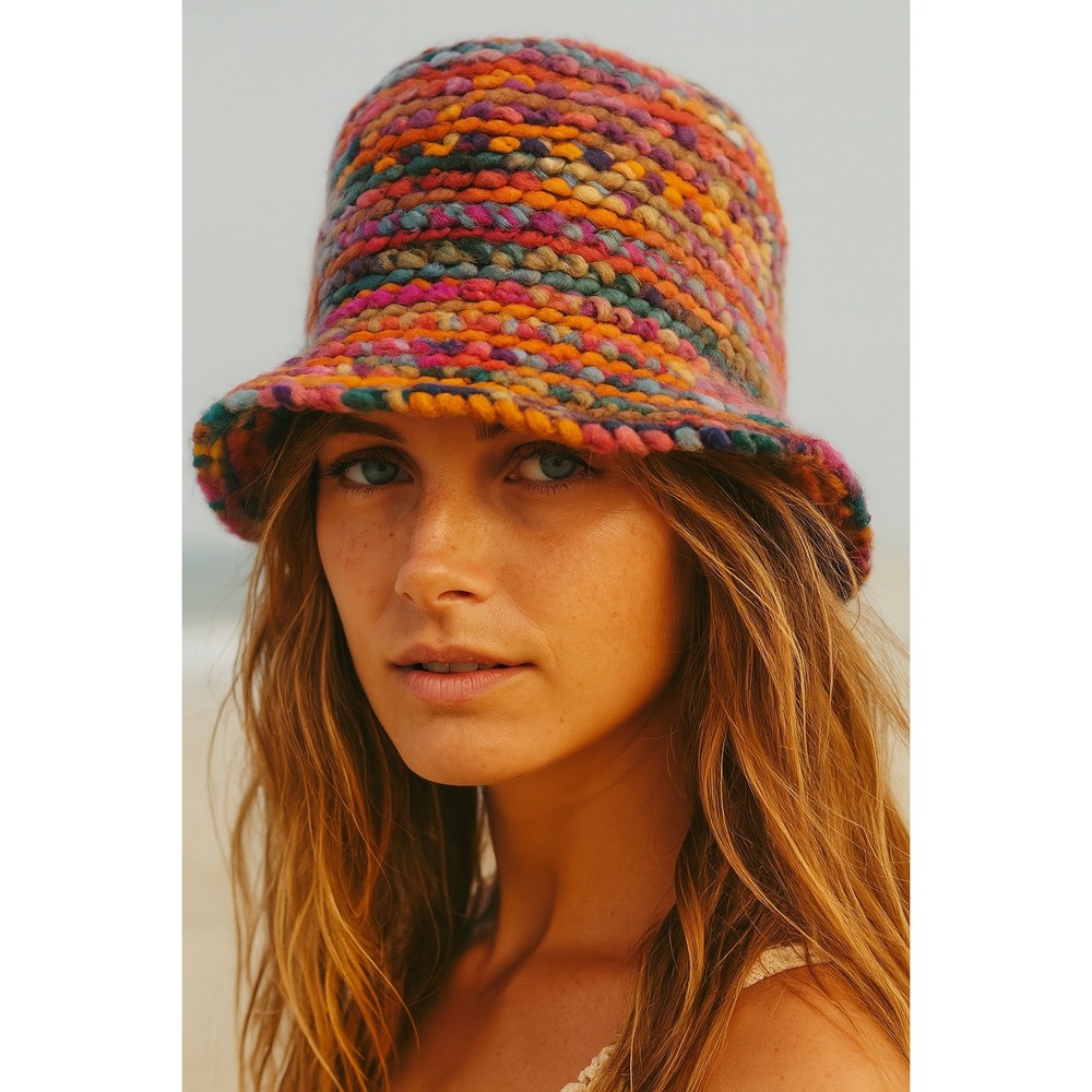 Lele Sadoughi Sweater Knit Bucket Hat Multi Color One‎ Size Womens